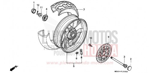 REAR WHEEL NTV650S de 1995
